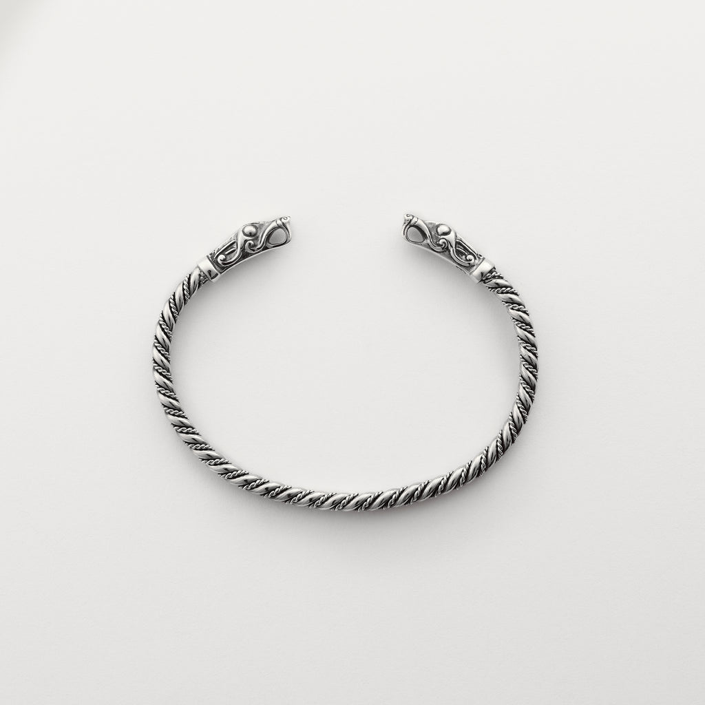 Thin dragon torque bracelet