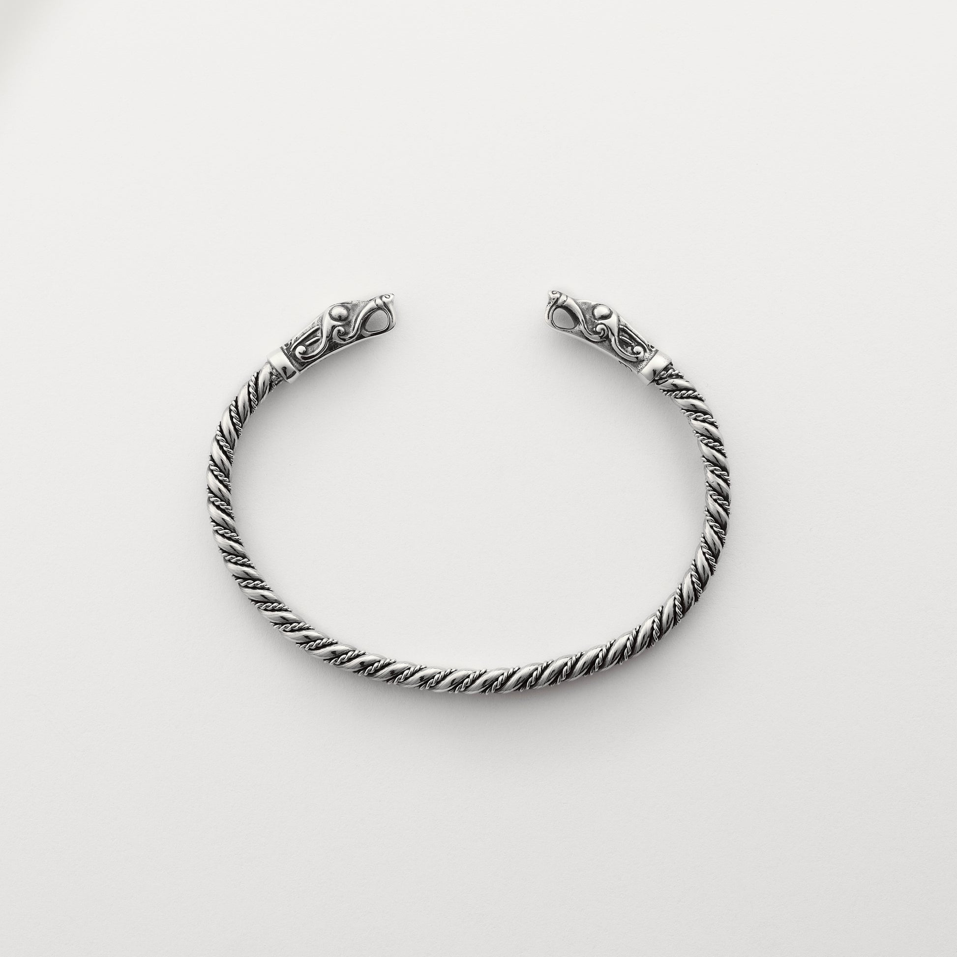 Thin dragon torque bracelet