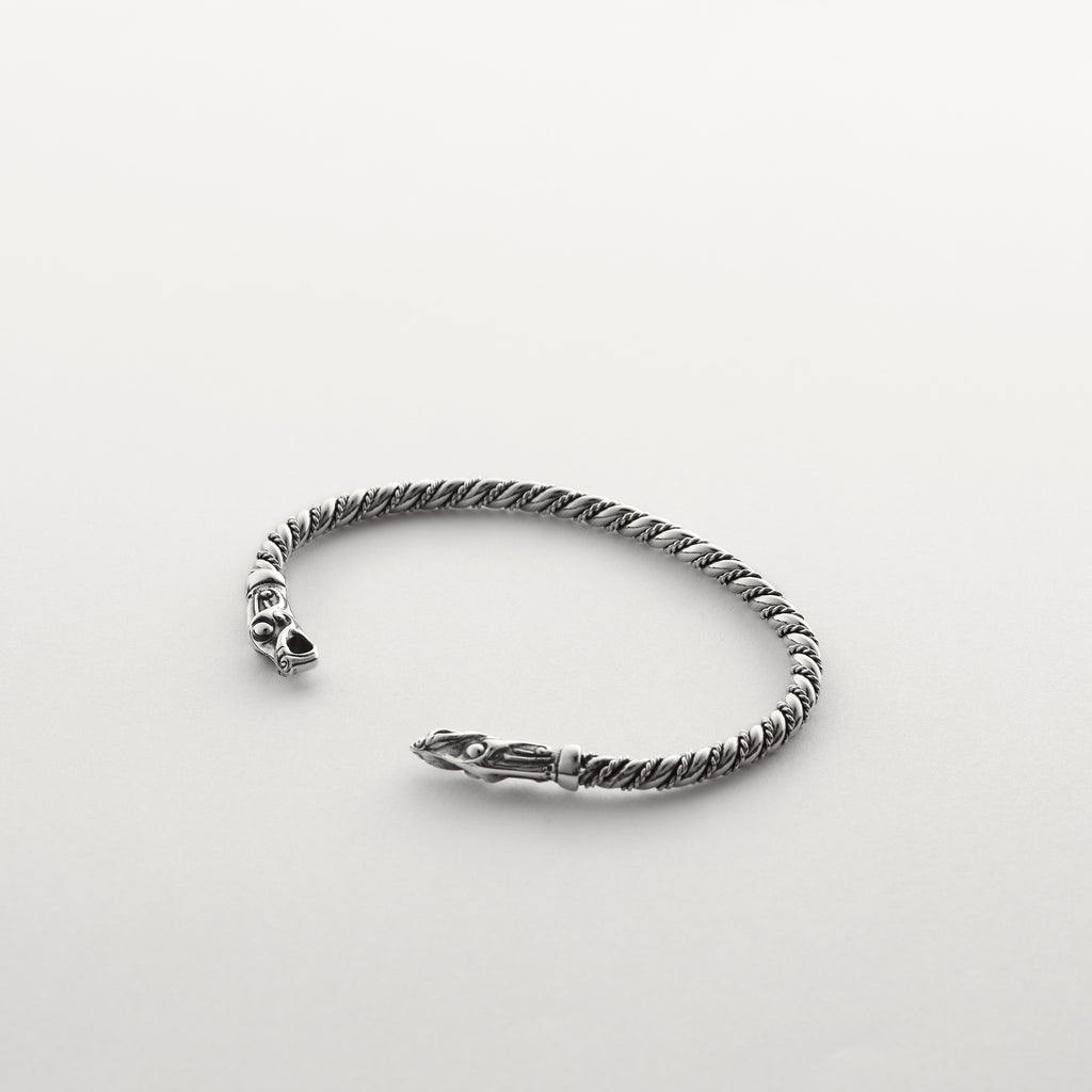 Thin dragon torque bracelet