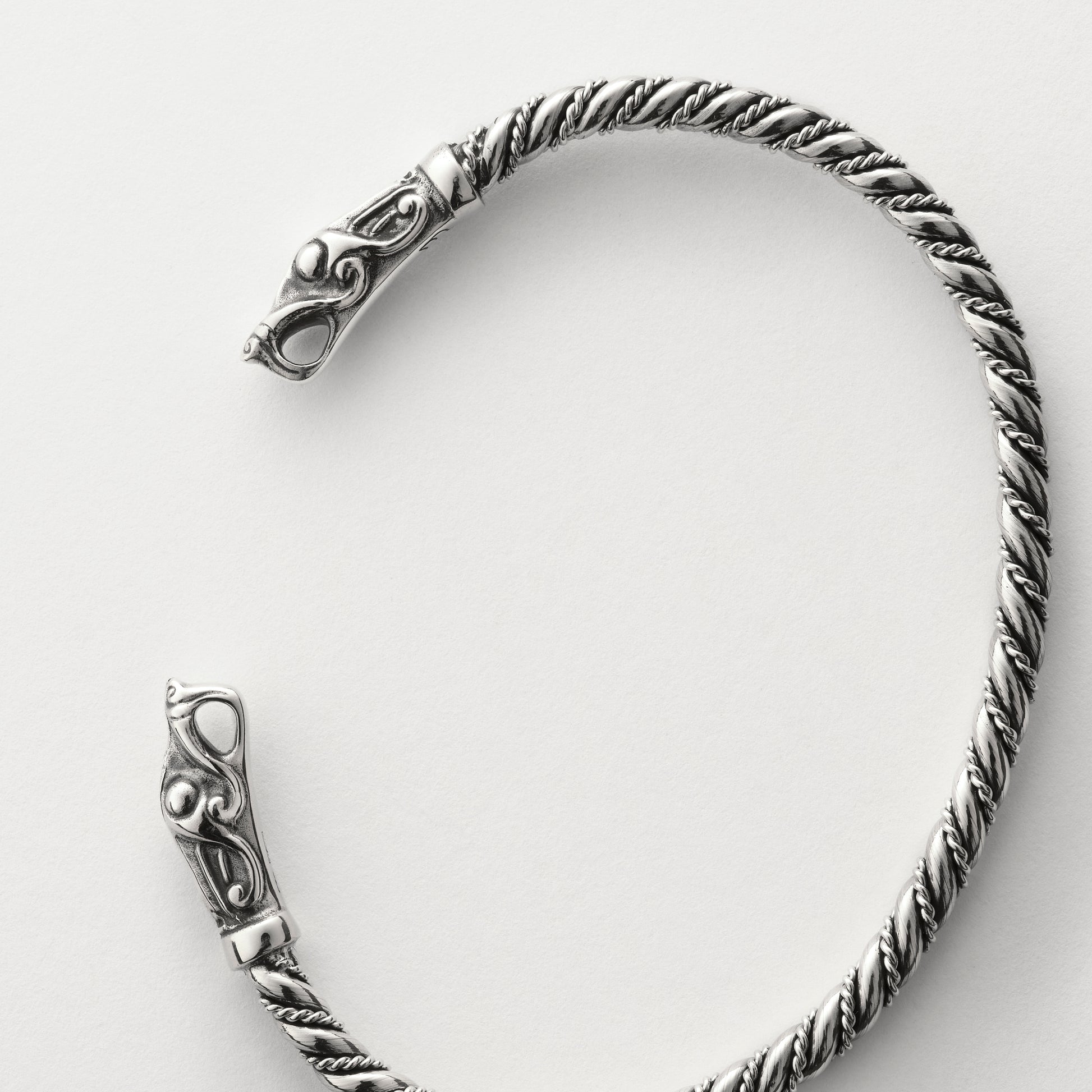 Thin dragon torque bracelet
