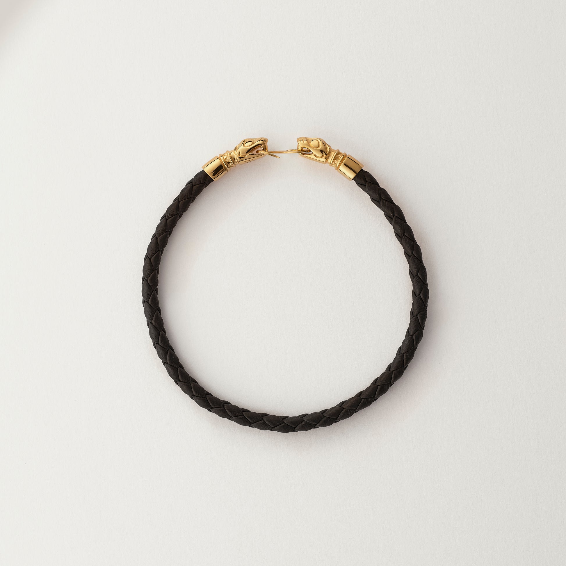 Wolf head leather bracelet