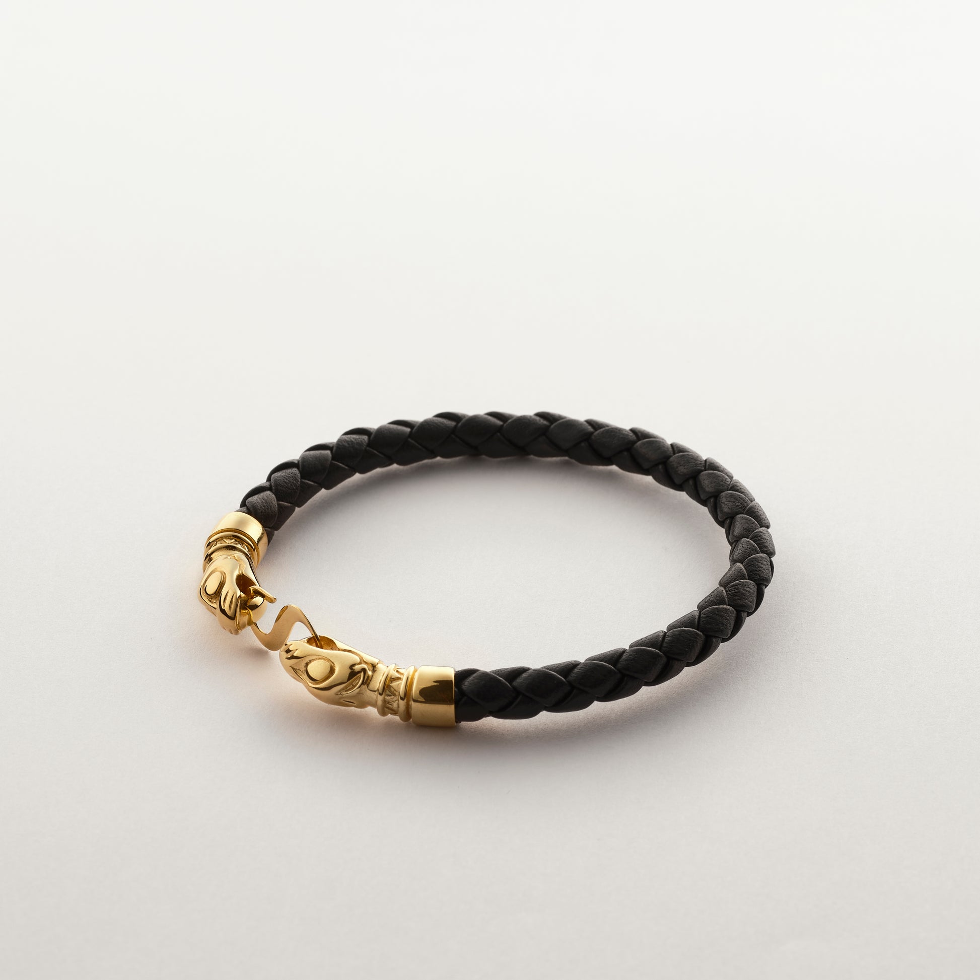 Wolf head leather bracelet