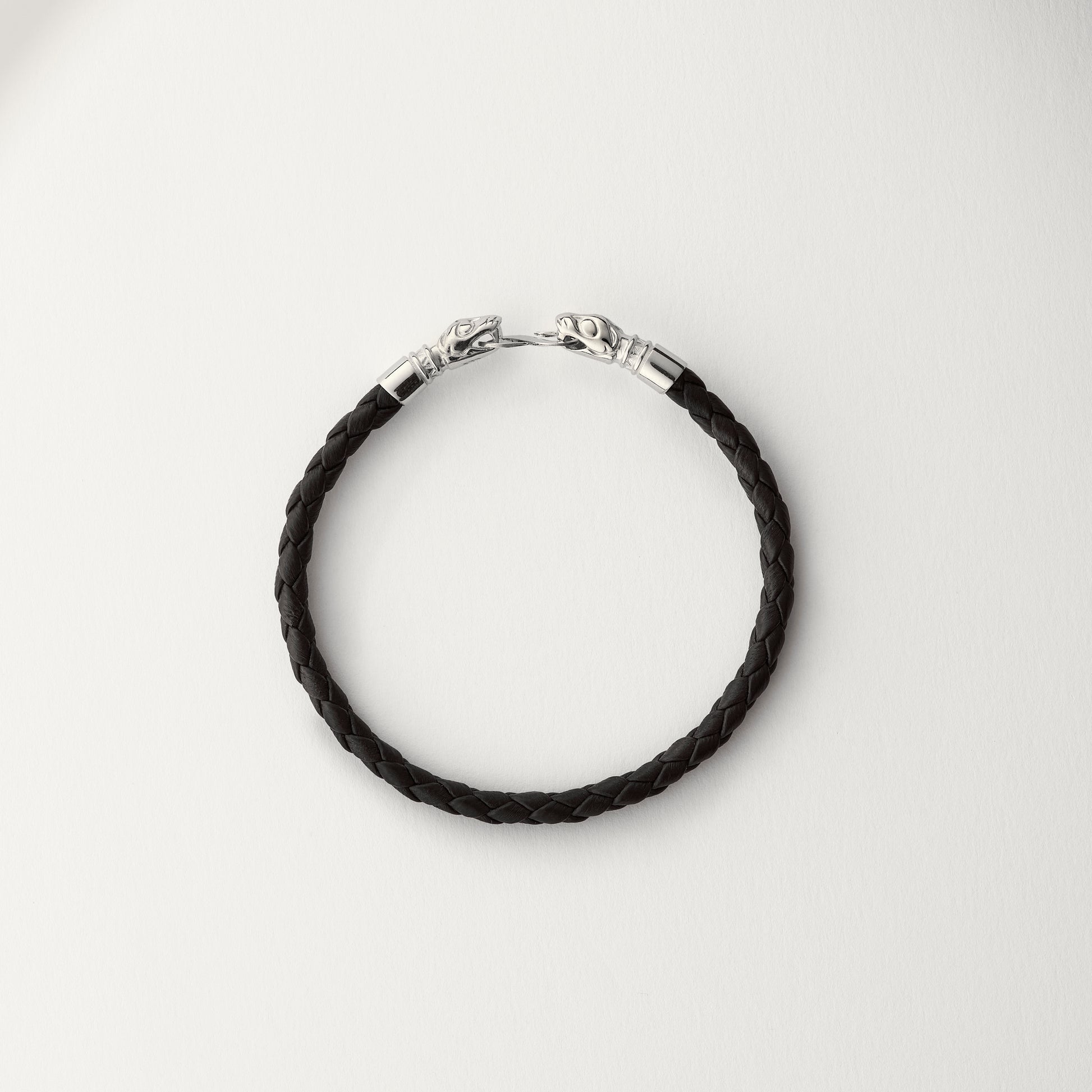 Wolf head leather bracelet