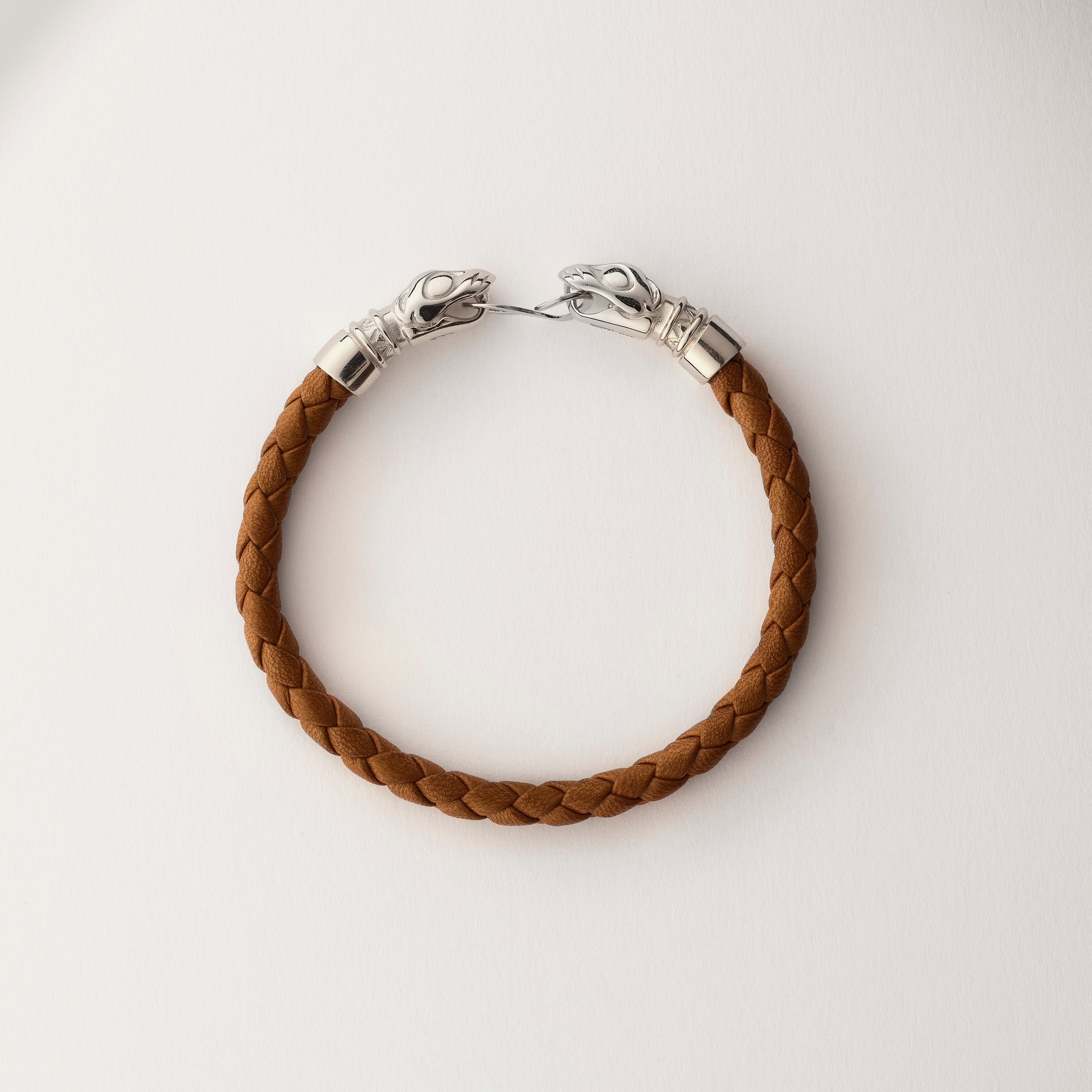 Wolf head leather bracelet