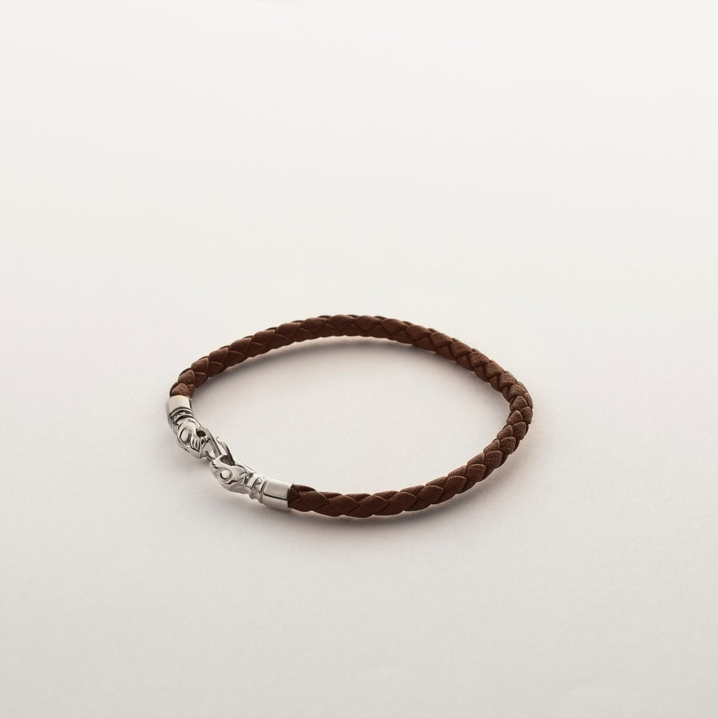 Wolf head leather bracelet